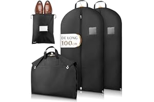 Bruce.® Premium Housse Vêtement inclus sac á chaussures - [100x60cm] - Housse Costume Homme de haute qualité pour vêtements - Housse de rangement vetement respirant pour le voyage et le rangement