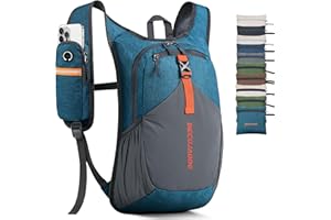 BECOJADDE 15L Wanderrucksack Herren Kleiner Rucksack Damen Leichter Daypack Tagesrucksack Faltbarer Trekkingrucksack für Camping Outdoor Wandern Travel Türkis