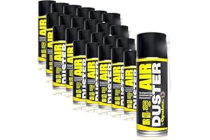 24 x 400ml Oputec Air Duster - Aspiratore ad aria compressa con estensione - Facile pulizia di tastiera, PC, computer, telefono, fotografica, stampante, console Xbox, Playstation - Made in Germany