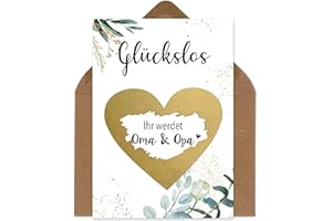 ‎OWLBOOK OWLBOOK Rubbelkarte Ihr werdet Oma & Opa Karte mit Rubbelherz Gold Geschenke Geschenkideen für Oma & Opa zum Schwangerschaft verkünden