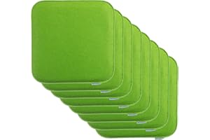 Brandsseller Juego de 8 Cojines de Fieltro para sillas 35x35x2 cm – Almohadillas Acolchadas para Interior y Exterior – Colchonetas de Asiento Resistentes – Verde