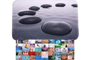 Sanilo Tapis de Salle de Bain, Grande sélection de Beaux Tapis de Douche, Absorbant, Antidérapant, Très Doux, Sèche Rapidement, Lavable (50 x 80 cm, Pierres Noires)