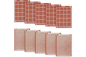 HAOCHEN Pack of 10 Perforated Grid Board, PCB Prototype Board, Universal, Perforated Grid Board, Circuit Board Kit for Prototyping, DIY Projects - 7 x 5 cm