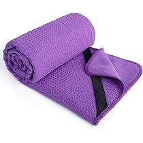 Serviette De Yoga Ucooly 63x183cm - Antidérapante, Microfibre, Avec Poches Corners