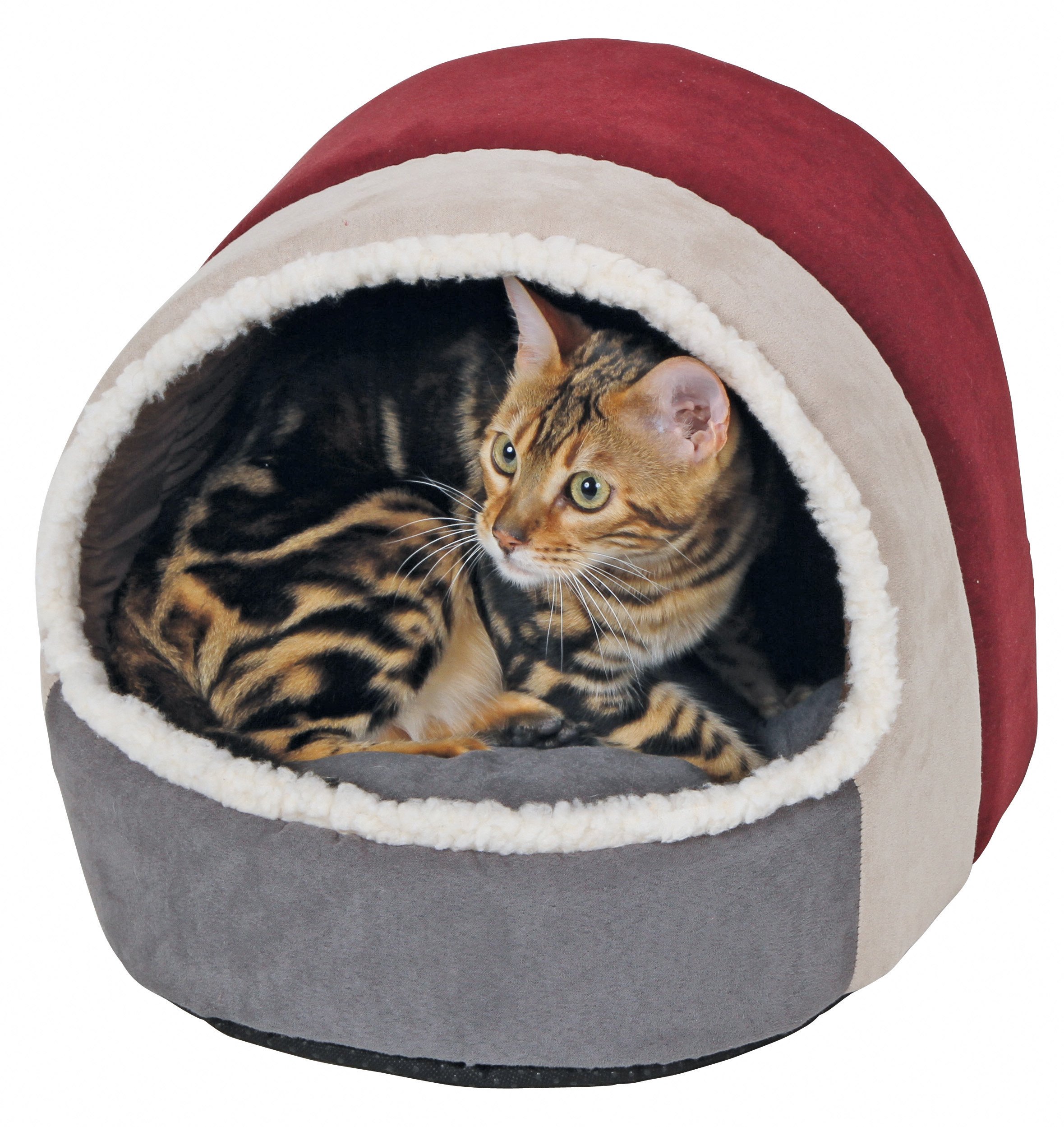 Kerbl, Accogliente Cuccia a Igloo Scamosciata Amelie, 35 cm x 33 cm x 32 cm, Bordeaux e Antracite Kerbl, Accogliente Cuccia a Igloo Scamosciata Amelie, 35 cm x 33 cm x 32 cm, Bordeaux e Antracite