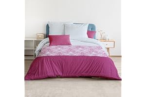 HOMEYA - Juego de Fundas Nórdicas Cama 150 de 4 Piezas - Funda Edredón Poliéster 230x220 con 2 Fundas de Almohada 45x70 y Bajera Ajustable 150x190x20, Patrón Moderna de Poliéster Estampado