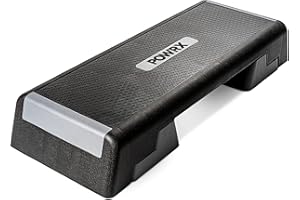 POWRX Professional Aerobic Step Board with Workout I Fitness Stepper Step Bench Height Adjustable I Dimensions: 89 x 34 cm I Height Adjustable up to 25 cm