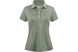 EKLENTSON Damen Poloshirt Kurzarm Funktions Polo Sommershirts Schnelltrocknend Sportshirt Casual Polohemd Tennis Golf Shirt