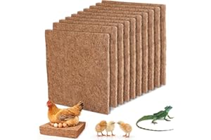 EFUTURETIME 10 x wkładka do gniazd dla kurczaków 25 cm x 25 cm z naturalnego włókna kokosowego, maty wielokrotnego użytku do wkładania jaj lub utrzymywania ciepła