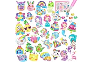 CHYEEH Diamond Painting Kit Enfant, 33 Pièces DIY Peinture Diamant Animaux Autocollant, Kit Mosaïque pour Enfants 6D Autocollants de Diamant Kits, Broderie Diamant pour Enfants et Débutants Adultes
