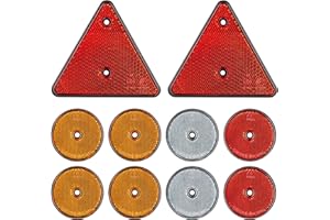 AUTOLIGHT 24 Lot de 10 réflecteurs pour remorque triangle blanc, orange rouge et réflecteur de voiture