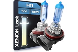 Gread 2x lampadine alogene H11 - super-bianco - 8500k 55W Certificazione ECE - Effetto ottico allo xeno