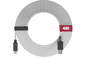 Lioncast® Câble USB-C (4m) - Câble de Charge pour Manette PS5 - Charge Rapide et Transfert Efficace - Câble USB Type-C Durable de 4m - Compatible avec Xbox One, iPhone 15, et Appareils USB-C