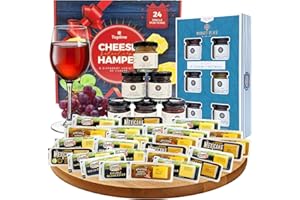 TOPLINE Cheeseboard Selection of 5 Different Cheese Varieties & 6 Chutneys. 25 Ilchester Cheese Individually Wrapped Portions. Hamper Gifts for Couples, Christmas Gifts for Women, Birthday Gifts Mens Gifts