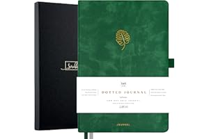Scribble & Dot® Bullet Planner - Dotted Journal | A5 Ultra Thick 160gsm Paper - Premium Dotted Journal for Artists and Creators, Includes Pen Test Pages (Monstera Leaf)
