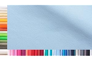 1buy3 Tissu de côtes Jersey XXL au mètre|Double : 75cm de Largeur|Simple : 150cm de Largeur|Couleur : 34 Bleu Pastel|1m de Longueur|96% Coton, 4% élasthanne|Plus de 50 Coloris au Choix|Jersey
