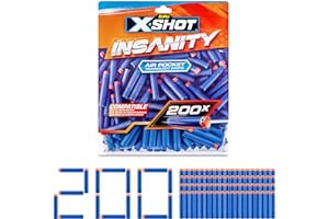 XSHOT Insanity 200 Dart Refill Pack by ZURU, Compatible with XSHOT and Other Brands, Blaster Outdoor Toys