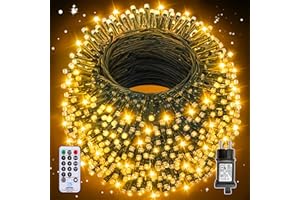 Auriostar Guirlande Lumineuse Noel 60m, 600LEDs Guirlande Lumineuse Exterieure et Intérieur étanche IP44, 8 Modes Sapin de Noel pour Décoration Noël, Chambre, Balcon, Jardin