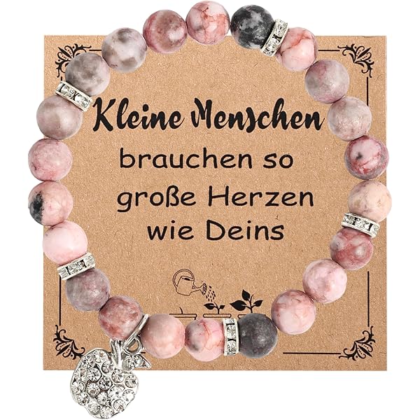 Abschiedsgeschenk Für Erzieherin & Lehrer – Personalisiertes Armband Mit Edelsteinen, Inkl. Karte