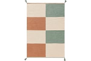 benuta Lytte Tappeto per bambini Anton – Multicolor/Verde 90 x 130 cm – 100% cotone – Rettangolare e in stile: motivi per bambini, Scandi Living – Facile da pulire per soggiorno, camera da letto