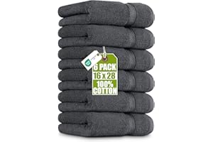 Utopia Towels - Premium Hand Towels - 100% Combed Ring Spun Cotton, Ultra Soft and Highly Absorbent, Extra Large Thick Hand towels 41 x 71 cm, Hotel & Spa Quality Hand Towels (6-Pack) (Grey)