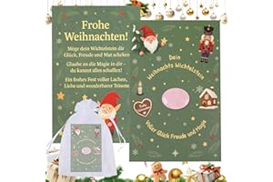 JIANGWON Wichtel Zubehör Weihnachten – Magischer Glücksstein Set mit Box, Karten & Organzabeutel | Handverlesener Mutstein für Kinder, Wichtel Weihnachten Geschenkidee