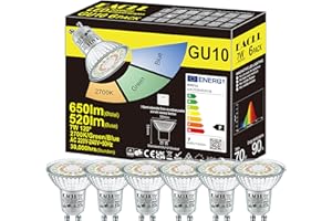 ‎EACLL EACLL 6er-Pack GU10 LED Lampe 7W 3-Stufen Einstellbare Farbe über Schalter, 2700K 650lm Warmweiß-Grün-Blau, 3-Farbiger 3-in-1 Strahler mit Memory-Funktion, Dimmbare Lichtfarbe ohne Fernbedienung