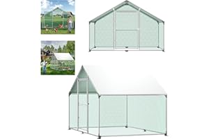 Aufun Pollaio Recinzione per Esterni XL con Serratura in Acciaio Zincato per Piccoli Animali Recinzione per Esterni Pollaio per Gabbia per Uccelli per Animali Domestici All'aperto 3x2x2m