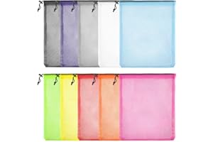 BOLOEST 10Pcs Mesh Bag Colorful Drawstring Mesh Bags Laundry Bag Ball Bag Mesh Stuff Sack Storage Bag Multi Functional Nylon Mesh Bag for Sport, Swimming, Beach, Travel, Gym, Camping, Training