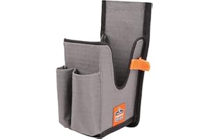 Ergodyne Squids 5540 Barcode-Scanner-Holster-Tasche für Pistolengriff, Mobile Computer, Halterung für Hand-Barcode-Scanner, Gürtelschlaufen-Befestigung, Grau, groß