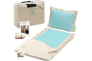 BACKLAxx ® tapis acupression – tapis massage pour la détente du dos, de la nuque et des épaules – tapis d acupression contre les tensions – tapis de massage avec coussin, tissu et sac