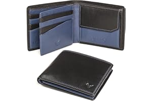 Lavalen® Portefeuille Homme Cuir Veritable - Blocage RFID - Porte Monnaie Homme Grande Capacite Poche à Glissière Pièces de Monnaie - Porte Feuille et Porte-Cartes Homme - Porte Carte Bancaire.