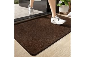 COLOR&GEOMETRY Color G Wycieraczka, mata pochłaniająca brud, antypoślizgowa, chłonna wycieraczka do użytku wewnątrz, nadaje się do prania w pralce, do domu, dla zwierząt domowych, 50 x 80 cm, brązowa