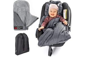 Zamboo Saco Grupo 0 Universal Thinsulate 3M - Saco Capazo Bebe Invierno con Forro Polar Térmico - Arrullo Capazo Invierno con Capucha Ajustable y Bolsa - Gris