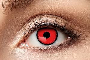 ‎ZOELIBAT Eyecatcher 84080441-953 - Farbige Kontaktlinsen, 1 Paar, für 12 Monate, Rot, Karneval, Fasching, Halloween