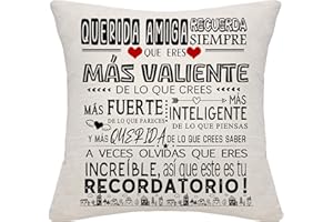 Bommex Querida Amiga Recuerda Siempre Que Eres más Valiente de lo Que Crees Inspiración Fundas de Cojín para Amiga Mejor Amiga Regalo para Mujer Niña Cumpleaños (Querida Amiga)