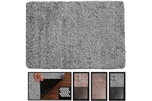 LUCA HOME LucaHome – Felpudo Magic Mat Entrada a casa 60x90cm Negro, Felpudo baño Ducha Muy Absorbente usable para Exterior e Interior, Lavable en Lavadora, atrapa Toda la Suciedad mágicamente