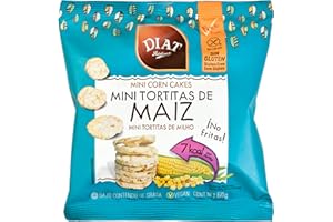 DIAT Radisson Mini Tortitas de Maíz Sin Gluten | Maíz inflado | Tortitas ligeras | Snack saludable | Producto Gluten Free | Bajo en Grasas | Apto para Veganos | Maíz no GMO