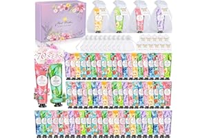 FONTOEN Set da 70 pezzi di crema per le mani – kit da 210 pezzi con 70 creme per le mani, 70 sacchetti in organza e biglietto di ringraziamento, crema idratante per mani e piedi secchi e screpolati, per la