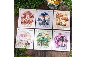 ‎ARPAPER Arpaper 60Pcs Sticker Scrapbook Journaling Zubehör Aesthetic Laser Stickers Aufkleber Pilzaufkleber Fotoalbum Scrapbooking Glitzer Bullet Journal Sticker Pflanzenaufkleber für Karten，Album（Mushroom）