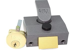 YALE-SPECIAL Yale Outward Opening Nightlatch - Outward Opening Doors - 40mm Backset - Dark Metallic Grey Case - Polished Brass Cylinder - 5 x Keys Total - 3 Free of Charge Worth £14.40