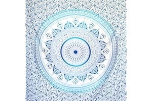 ‎MOMOMUS MOMOMUS Großes Strandtuch XXL Sandfrei - Mit Mandala-Motiv - Ideal als Pareo, Strandtuch Groß Sandabweisend oder Strandlaken XXL - Blau, 210x230 cm