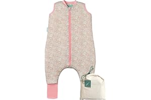 MOLIS & CO molis&co - Sacco Nanna con piedini e calzini - Sacco nanna invernale per Bambini - Sacchi Nanna 2.5 tog con piedini - 100% Cotone (Oeko-TEX 100) - Pastel Floral (2 anni)