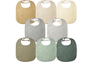 bearmoss Muslin Baby Dribble Bibs 100% Cotton Baby Bandana Square Drool Bibs for Unisex Baby Girls Boys Toddlers Drooling and Teething