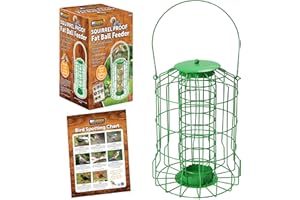 MY GARDEN OUTDOOR LIVING My Garden Hanging Bird Feeders - Wild Birds Seed, Nut Ball Feeder - Feeding Stations with Steel Hooks Hangers - Ideal For Wild Birds Easy To Refill Inc Bird Spotting Chart