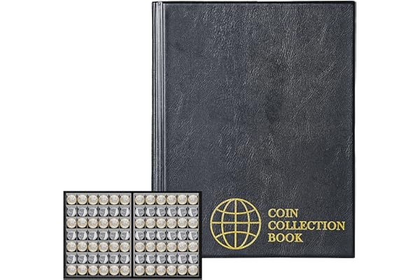 Album de 420 pochettes pour pièces de monnaie – 3,0 x 2,8 cm/ 1,2 x 1,1 Zoll – Carnet de 10 pages – Format lettre, poche 3,0 x 2,8 cm - Noir Classique CS0242BK