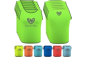 ‎GERMAN WEAR German Wear Training Leibchen (6er-Set) - 6X Fußball Trainingsleibchen - Multifarbige Trainingswesten | Fussball Leibchen Kinder & Leibchen Erwachsene |