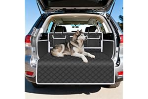SUPERWSLING Protection Coffre Voiture Chien Universelle,Housse de Coffre ImperméAble et AntidéRapante avec Protection LatéRale,3 Grandes Poches,Couverture Facile à Nettoyer Pour Voitures,Suv Et Camions,133×101cm