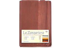 TEX FAMILY Tenda Zanzariera Marrone Unito - Rete Marquisette Fitta 100% Poliestere - Occhielli Acciaio, Pronta all'Uso, Made in Italy - Cm. 150 x 250