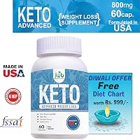 JNB Keto Natural Advanced Fat Burner Weight Loss Supplement with (Green Tea + Garcinia Cambogia + Green Coffee) Extract 800mg 60 Capsules